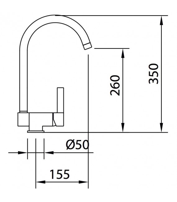 CLEVER 60152 Monomando Fregadero Caño Abatible Ec3 Chef Square