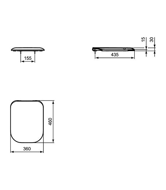 IDEAL STANDARD K706401 TONIC2 Tapa Asiento Blanco