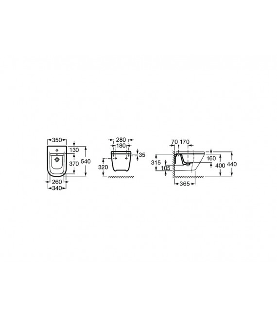 ROCA A357476000 THE GAP SQUARE Bidé Suspendido Fijaciones Ocultas