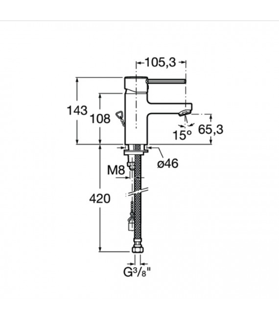 ROCA A5A3160C00 Targa Monomando Lavabo