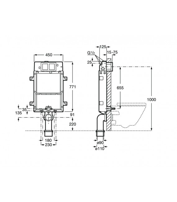 ROCA A890090120 Basic Wc Cisterna Empotrada