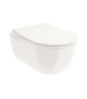 BATHME SPC1-0001 MANHATTAN Inodoro Suspendido Rimless Con Tapa Blanco Brillo