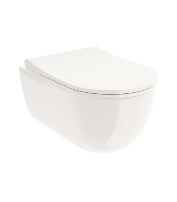 BATHME SPC1-0001 MANHATTAN Inodoro Suspendido Rimless Con Tapa Blanco Brillo