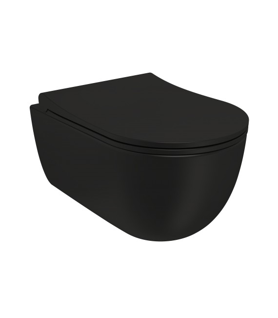 BATHME SPC1-0004 MANHATTAN Inodoro Suspendido Rimless Con Tapa Color Negro Mate
