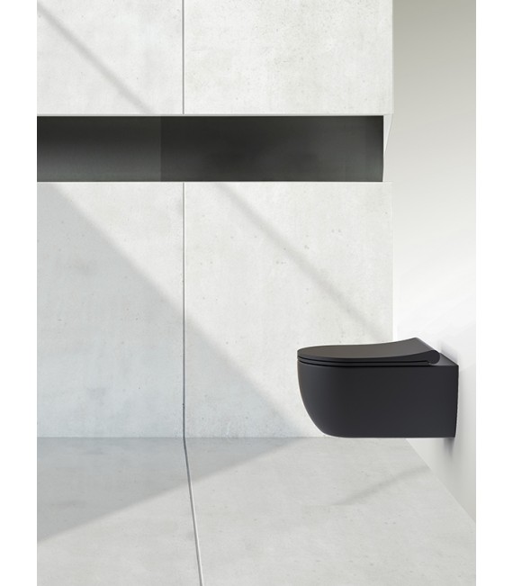 BATHME SPC1-0004 MANHATTAN Inodoro Suspendido Rimless Con Tapa Color Negro Mate