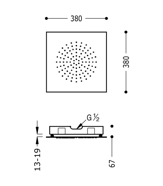 TRES 29995301 Rociador de Ducha Inox A Techo