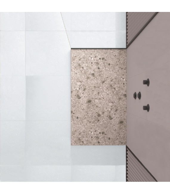 BATHME NATURE Plato De Ducha Terrazzo Crema Mate