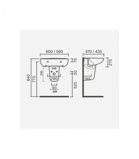 SANITANA MUNICH Lavabo Con Semipedestal