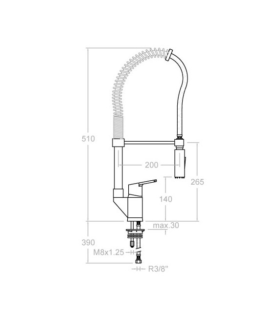 RAMON SOLER 5566Y AQUANOVA FLY Grifo Fregadero Monomando Semi Profesional