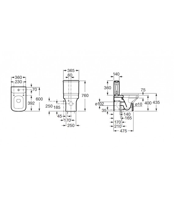 ROCA A341784000 DAMA Cisterna Una Pieza Alimentación Inferior