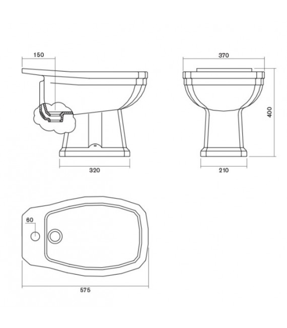 CIFIAL 1024100040 PLAZA Bidé Blanco