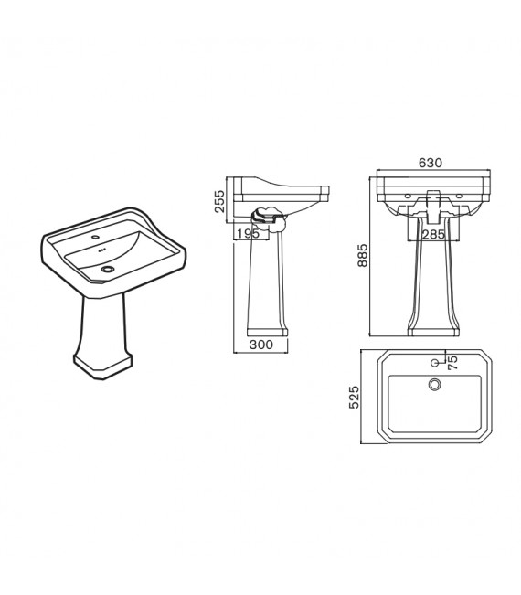CIFIAL PLAZA Lavabo con Pedestal