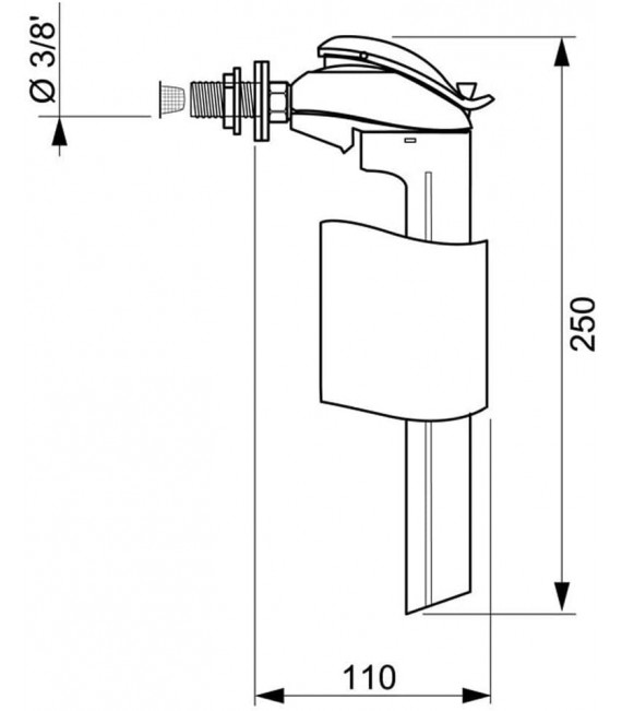 WIRQUIN F90LB Flotador Cisterna Alimentación Lateral