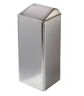 MEDICLINICS PP0080C Papelera con tapa auto-retorno acero Brillo
