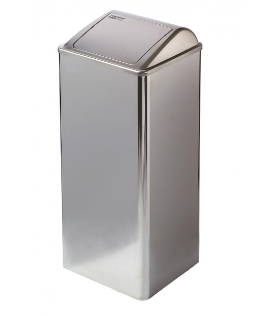 MEDICLINICS PP0080C Papelera con tapa auto-retorno acero Brillo