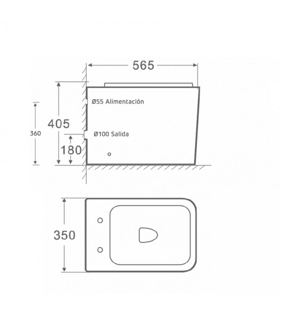 AQUORE 01408 PISA Inodoro BTW Para Cisterna Empotrada