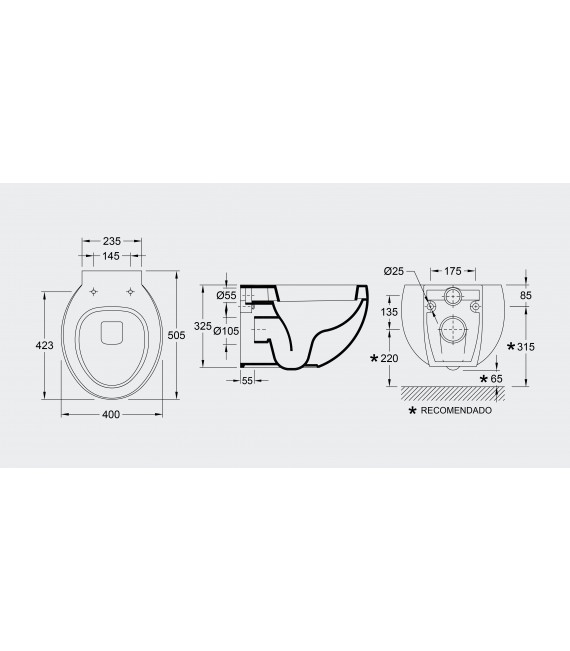 VALADARES 39001002K EGG Inodoro Suspendido