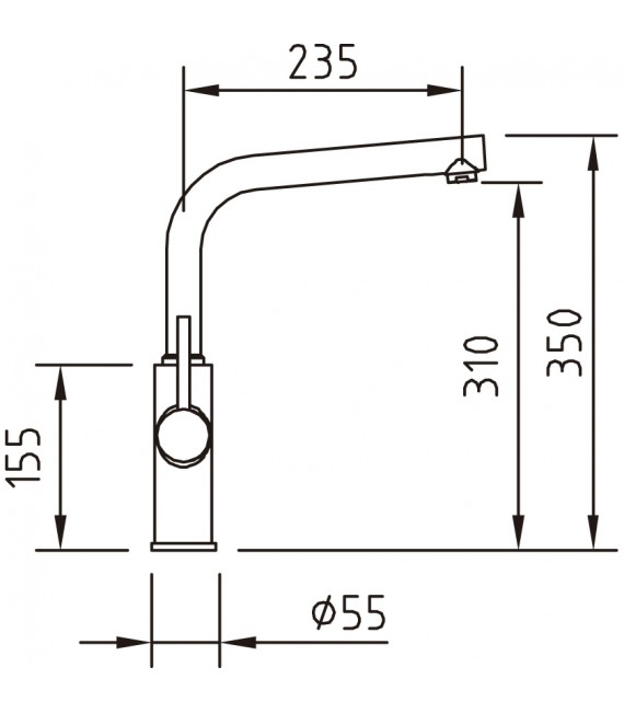 CLEVER 61237 OSMOSIS Grifo Fregadero Negro Mate