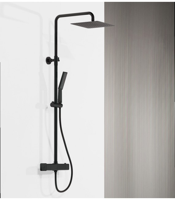 BATHME HB-GRD009B INFINITY VELA Gran Ducha Negro Mate Rociador Cuadrado