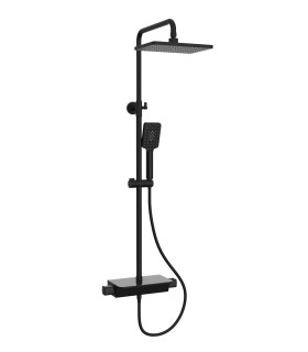 BATHME HB-GRD011B INFINITY BOX Gran Ducha Negro Mate Rociador Cuadrado