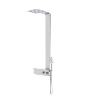 BATHME HB-GR7001 INFINITY ELEMENTS COLUMNA Cromo Rociador Cuadrado