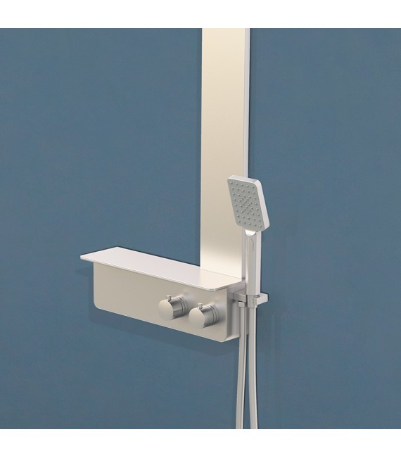 BATHME HB-GR7001 INFINITY ELEMENTS COLUMNA Cromo Rociador Cuadrado