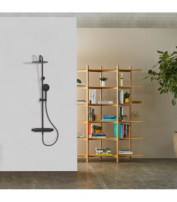 BATHME HB-GRD012B INFINITY BOX Gran Ducha Negro Mate Rociador Redondo