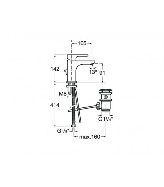 ROCA A5A3I09C00 L20 Grifo Monomando Lavabo