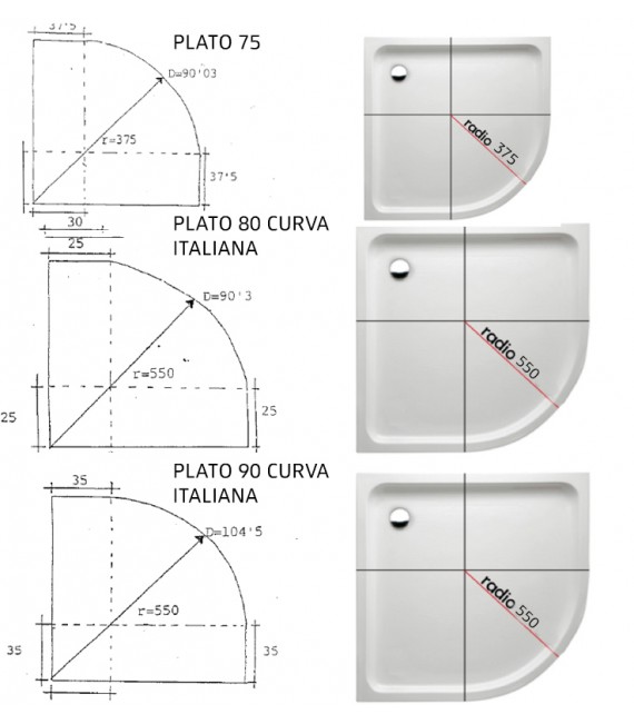 SALGAR CLEAR Mampara Semicircular De Ducha Curva Italiana