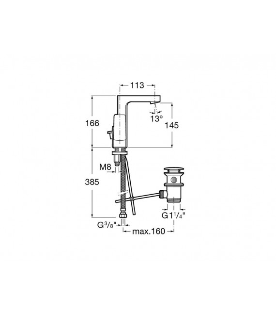 ROCA A5A4001C00 L90 Grifo Monomando Lavabo