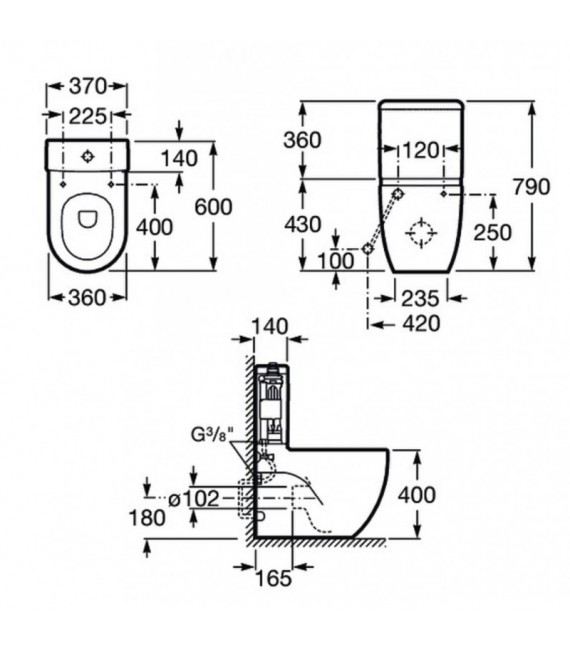 ROCA A342248000 MERIDIAN COMPACTO Inodoro Completo
