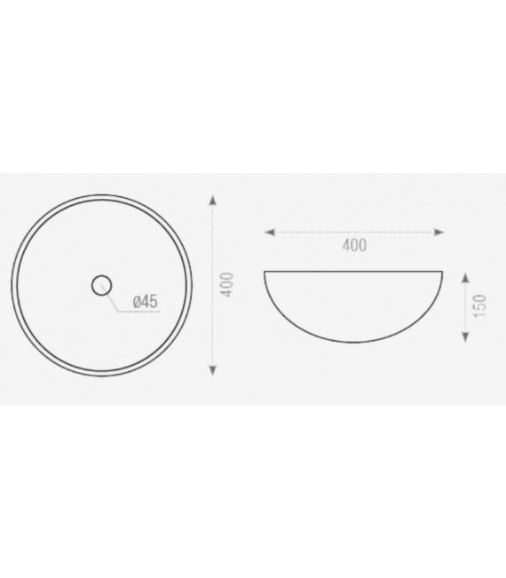 DUNE 187616 Lavabo Encimera Blanco Cobre