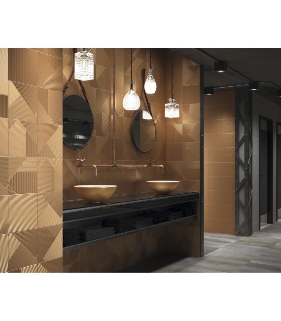 DUNE 187616 Lavabo Encimera Blanco Cobre