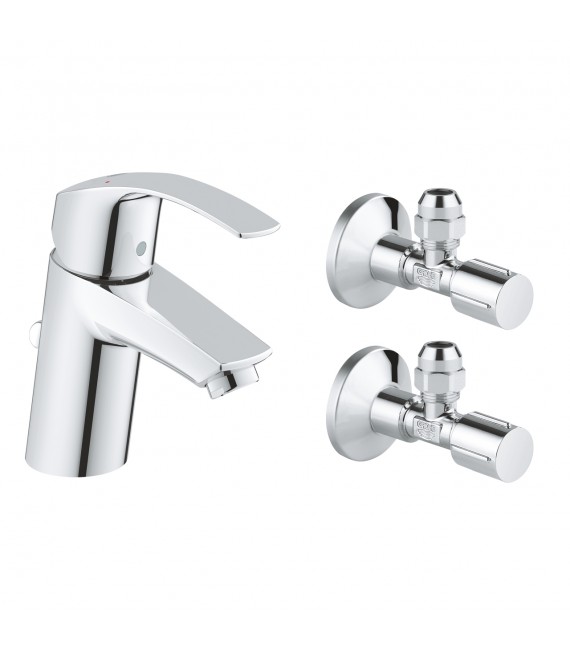 GROHE 23 588 000 EUROSMART Grifo Monomando Lavabo Vaciador Y Llaves De Corte