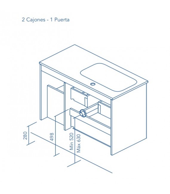 ROYO ALFA Conjunto Mueble 90 Blanco