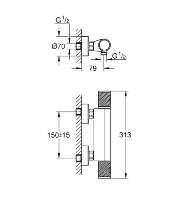 GROHE 34 776 000 GROHTHERM 1000 PERFORMANCE Termostato Ducha