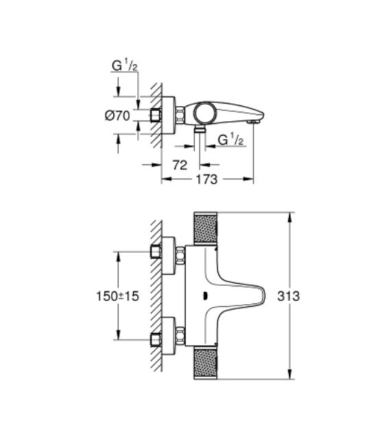 GROHE 34 779 000 GROHTHERM 1000 PERFORMANCE Termostato Baño Ducha