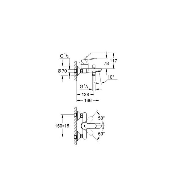 BAUEDGE Monomando Bañera