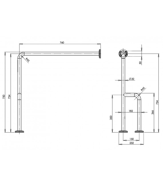 BARRA Ayuda Pared/Suelo 3 Apoyos