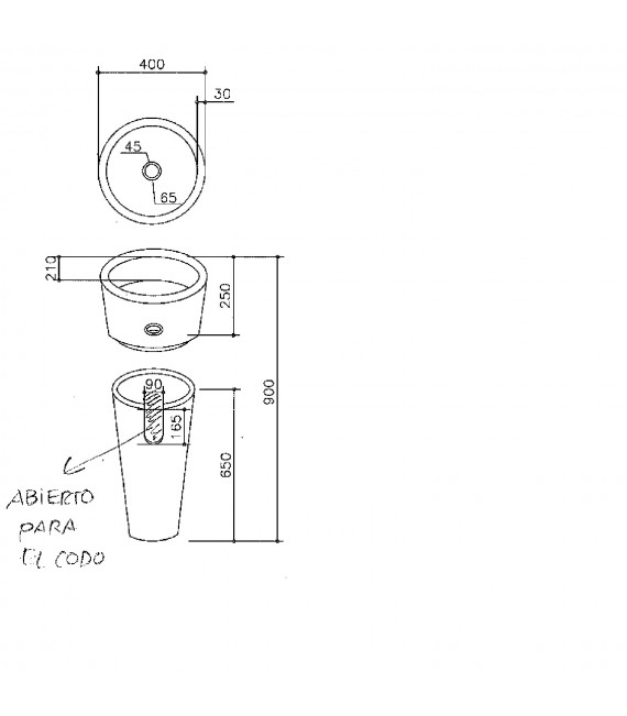 TH-009-NE Lavabo Piedra