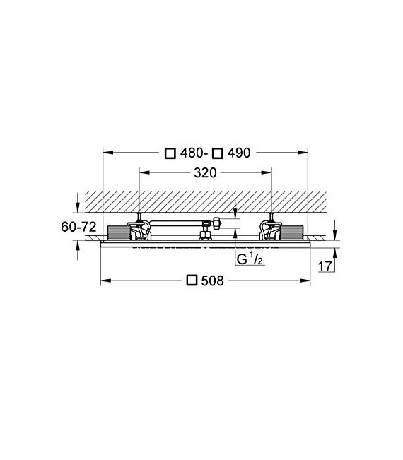 GROHE 27 865 000 RSH F-Series ducha techo con luz 508mm