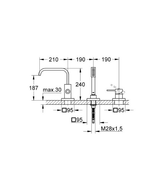 GROHE 19 316 000 Allure Combinación Baño-Ducha Empotrado