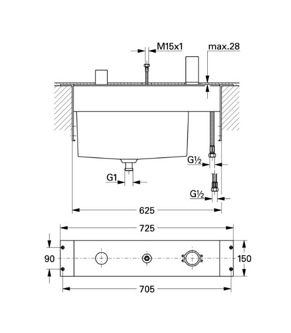 GROHE 33 339 000 Combinacion Baño-Ducha Parte Empotrada
