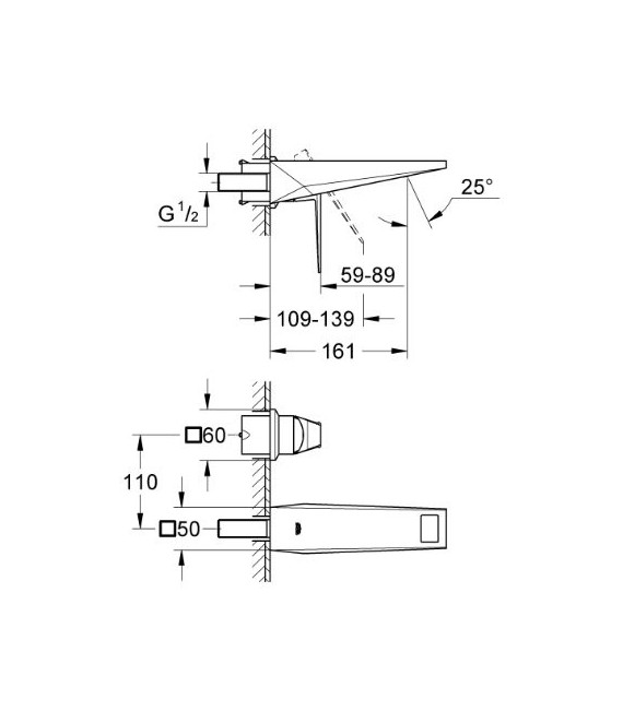 GROHE 19 781 000 Allure Brilliant Monomando Lavabo Mural 172Mm
