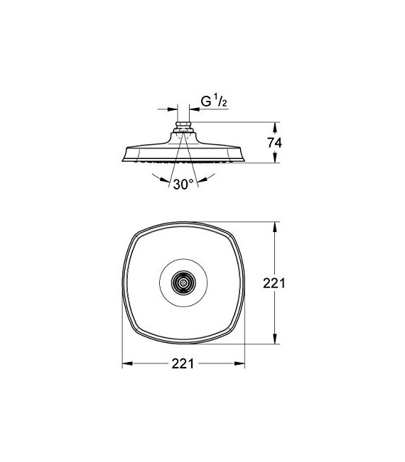 GROHE 27 974 Ig0 Grandera Ducha Mural 210 Mm Cromo/Oro