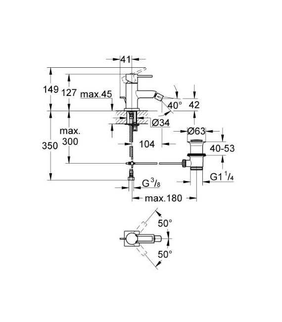 GROHE 32 147 000 Allure Monomando Bidé M