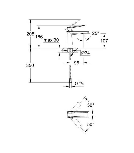 GROHE 23 033 000 Allure Brilliant Monomando Lavabo Cuerpo Liso