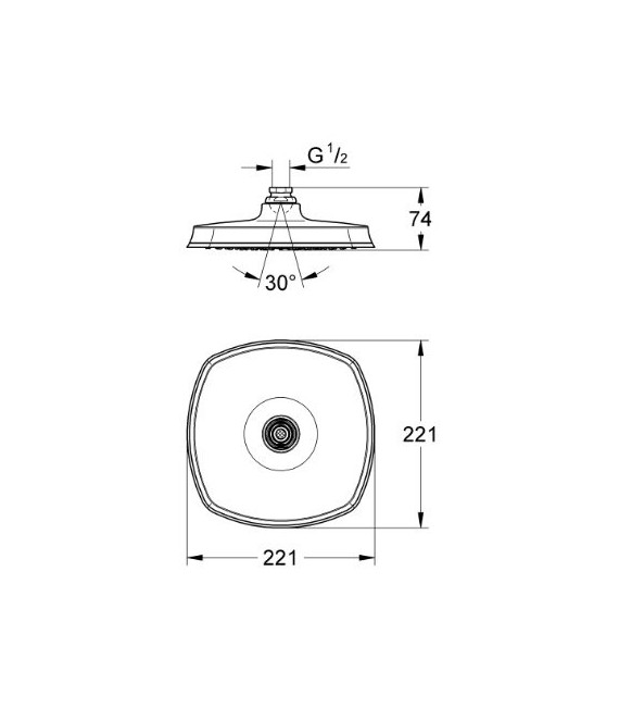 GROHE 27 974 000 Grandera Ducha Mural 210 Mm Cromo