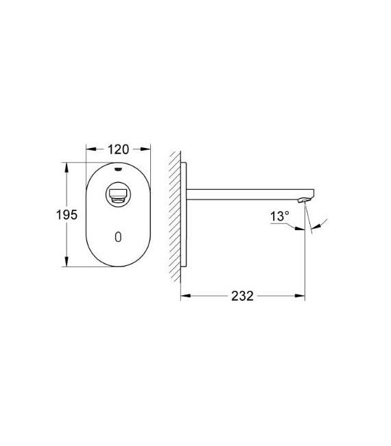 GROHE 36 334 SD0 Eurosmart Grifo Electrónico Lavabo Mural
