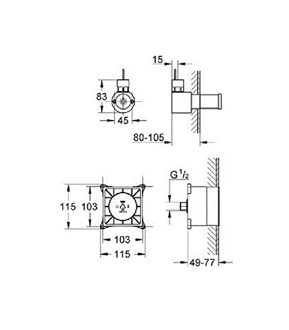 GROHE 29 074 000 Parte empotrable del generador de vapor